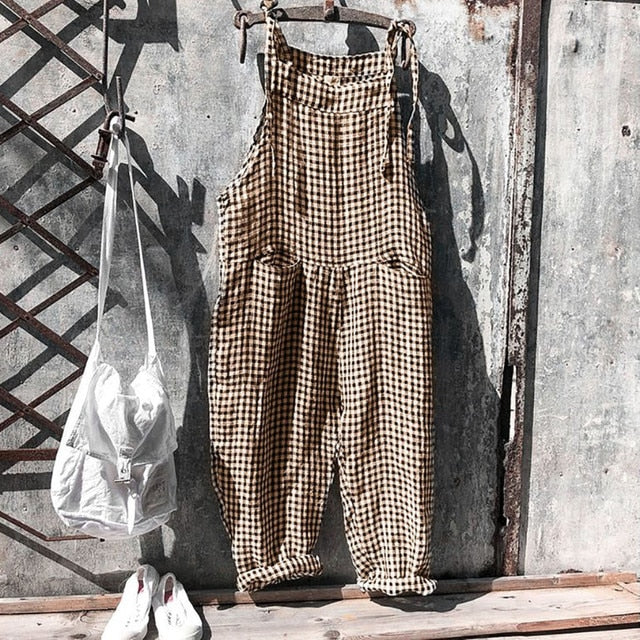 AK | Volně padnoucí vintage pruhovaný overal