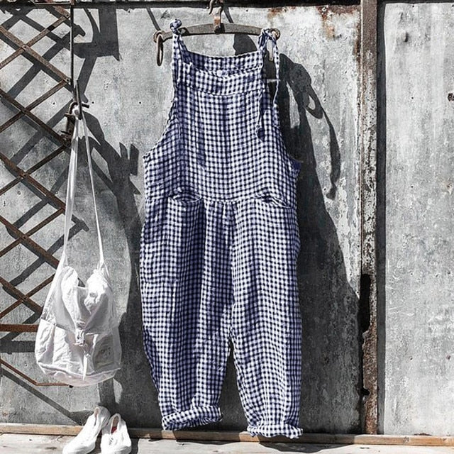 AK | Volně padnoucí vintage pruhovaný overal